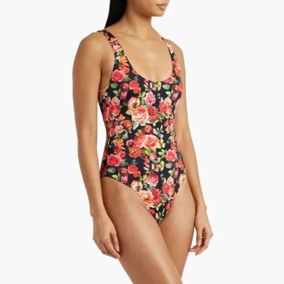 New! Onia Black Rachel Floral One-Piece Swimsuit Size XS 38044 - Picture 2 of 10